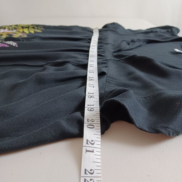 Old Navy Black Multicoloured Floral Print Peasant Blouse - Picture 7 of 14